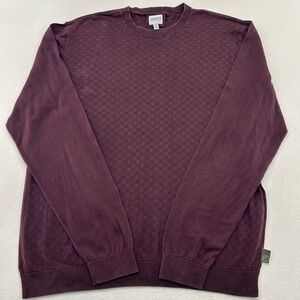 Armani Collezioni Mens Burgundy Diamond Textured‎ Crewneck Sweater Size M EU 52